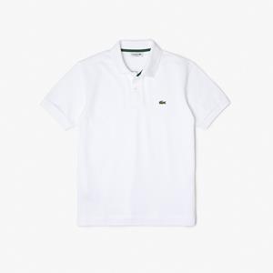 Lacoste Herren  L.12.21 Classic Fit Poloshirt aus Bio-Baumwoll-Piqué - Weiß 