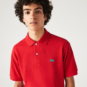 Lacoste Herren Poloshirt aus Baumwoll-Piqué mit Aufdruck - Rot 