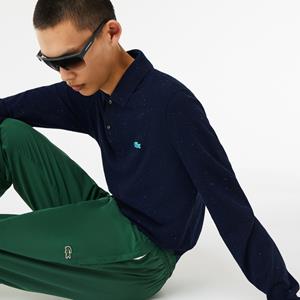 LACOSTE Rechte polo met lange mouwen en micro stippen