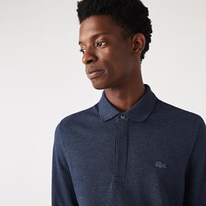 Lacoste Regular Fit Langärmeliges Herren  Paris Polo aus Stretch-Baumwollpiqué - Heidekraut Blau 