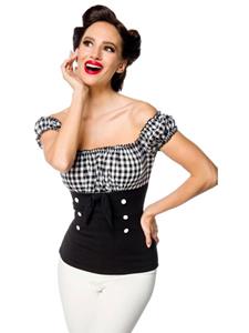 Rockabilly Clothing Schulterfreies Top mit Gingham-Muster