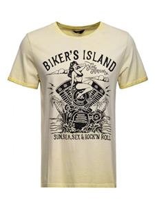 Rockabilly Clothing Oil Wash T-Shirt Bikers Island