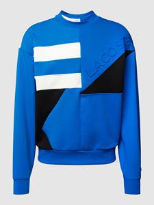 Lacoste Herren  Sweatshirt mit Patchwork-Effekt - Blau / Weiß 