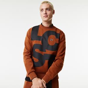 Lacoste Herren Sweatshirt aus Baumwolle mit Kontrast-Schriftzug - Braun 