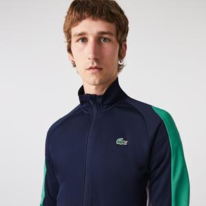Lacoste Herren  Sport Tennis-Sweatshirt mit Reißverschluss - Navy Blau / Grün / Weiß 