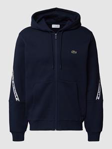 Men's Lacoste Printed Bands Hooded Zip Sweatshirt in Navy