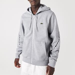 Lacoste Herren  Sweatshirt mit Kapuze und bedruckten Streifen - Heidekraut Grau 