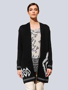 Alba moda Vest met patroon  Zwart/Steen/Ecru