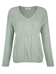 Pullover mit Zopfmuster Delmod pure Beige