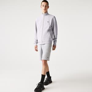 Lacoste Herren-Sweatshirt aus Piqué-Fleece mit Stehkragen und Reißverschluss - Heidekraut Grau 