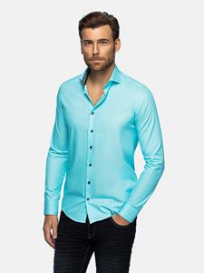 WAM Denim Overhemd lange Mouw 75694 Murial Light Turquoise