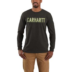 Carhartt Longsleeve - T-shirt met lange mouwen en print van block-logo Groen