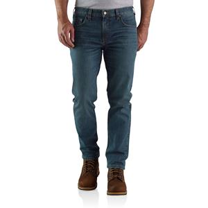 Carhartt Jeans - Stretch laaggedragen 5-pocket spijkerbroek met taps toelopende pijp Blauw