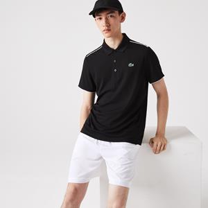 Lacoste Herren  Sport Poloshirt aus atmungsaktivem Piqué - Schwarz / Weiß 