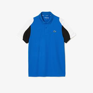 Lacoste Herren  Sport Tennis Poloshirt aus resistentem Piqué - Blau / Weiß / Schwarz 
