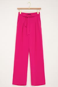 My jewellery Fuchsia wijdvallende broek met ceintuur