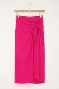 My jewellery Fuchsia midi rok met open strik detail