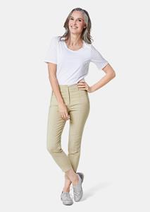 Goldner Fashion Elastische broek met extra stiksels - steengrijs 