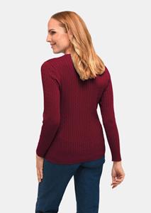 Goldner Fashion Lichte pullover met een mooi kabelmotief - donkerrood 