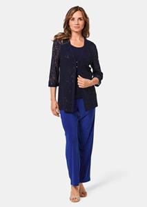 Goldner Fashion Ruimvallend kanten jasje met pailletten - middernachtblauw 