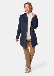 Goldner Fashion Hoogwaardige, omkeerbare lange jas met luxueuze randafwerking - donkerblauw / camel / gemêl. 