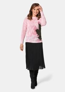 Goldner Fashion Pullover met elegante print en pailletten - rosé / zwart / gedess. 