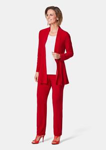 Goldner Fashion Soepelvallende, lang jersey jasje - rood 