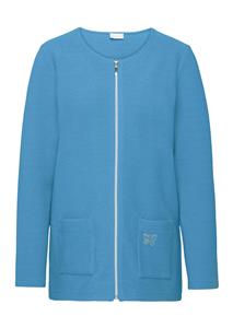 Goldner Fashion Comfortabel shirtjasje met ritssluiting - blauw 