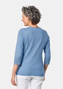 Goldner Fashion Verzorgde ajour pullover met vrouwelijke accenten - regattablauw 