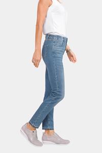 Goldner Fashion Aangename jeans met modieuze zoomrand - lichtblauw 