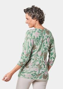 Goldner Fashion Pullover met bloemenprint - kaki / gedess. 