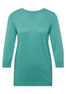 Goldner Fashion Zomerse, tricot pullover met ajourpatroon - eucalyptus 
