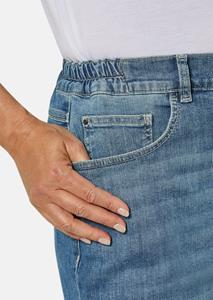 goldnerfashion Aangename jeans met modieuze zoomrand - jeansblauw -