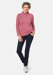 Goldner Fashion Huidvriendelijk gestreept shirt met col - rood / grijs / gestreept 