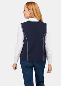 Goldner Fashion Tijdloos tricot vest met merinoscheerwol - donkerblauw / grijs 