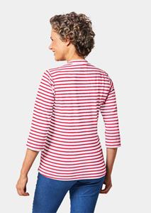 Goldner Fashion Sportief gestreept shirt in lang model - wit / rood / gestreept 