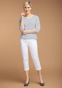 Goldner Fashion Meerkleurig gebreid, gestreept shirt - wit / marine / gestreept 
