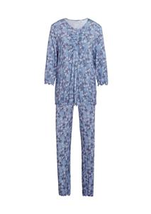 Goldner Fashion Pyjama - rookblauw / grijs / gebloemd 