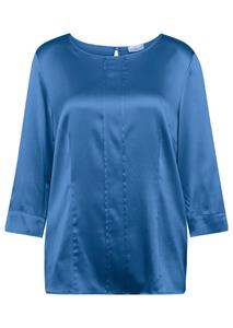 Goldner Fashion Comfortabele blouse van bijzonder fijne zijde - blauw 