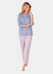 Goldner Fashion Gebloemd pyjamajasje - regattablauw / koraalrood / gebloemd 