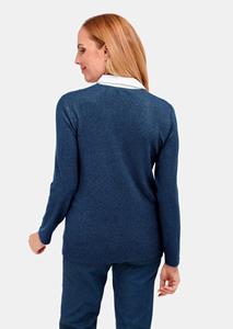 Goldner Fashion Thermopoloshirt met zachte binnenkant en katoenen kraag - donkerblauw / gemêl. 