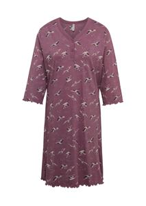 Goldner Fashion Katoenen pyjama met knoopsluiting - mauve / gedess. 