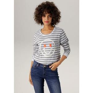 Aniston CASUAL Sweatshirt, mit fröhlicher Smiley-Applikation - NEUE KOLLEKTION