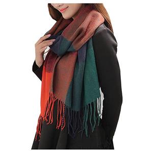 ArmadaDeals Vrouwen Winter Warm Plaid kwastje Lange Sjaal 200x60cm, ASF03