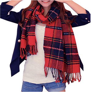 ArmadaDeals Vrouwen Winter Warm Plaid kwastje Lange Sjaal 200x60cm, ASF07