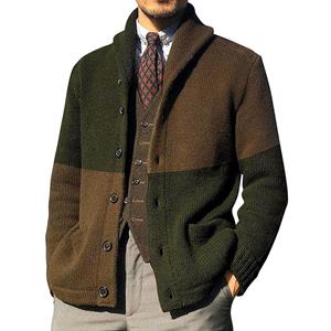 ArmadaDeals Heren winter colorblock vest single-breasted gebreide trui jas, L 