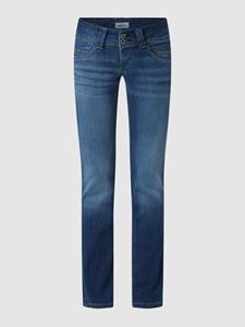 Pepe Jeans Gerade Jeans "VENUS", Straight Passform mit niedrigem Doppel-Knopf-Bund und doppelter Gesäßtasche in tollem Komfort Stretch Denim
