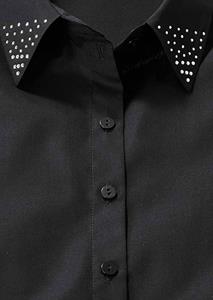 Goldner Fashion Kraag blouse met steentjes - zwart 
