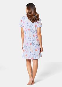 Goldner Fashion Nachthemd met korte mouwen en bloemenprint - blauw / roze / oranje / gedess. 