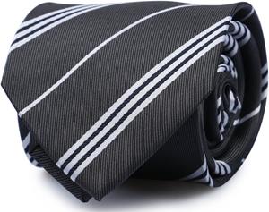 Suitable Krawatte Seide Streif Anthrazit -